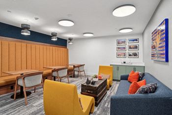 Co-working lounge + multiple focus rooms located throughout